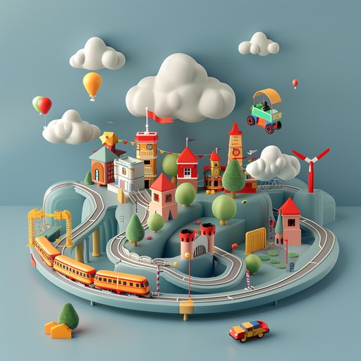 Immerse in an imaginative urban journey with toy sounds making each city scene come alive, playful and vibrant.