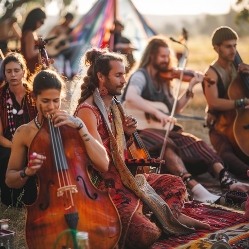 This track captures the essence of a sunrise festival with vibrant, uplifting melodies blending african drums, indian sitar, and andean flutes. A symphony of world instruments comes together to celebrate the dawn with an infectious energy that lifts the spirit and evokes the unity of diverse cultures.