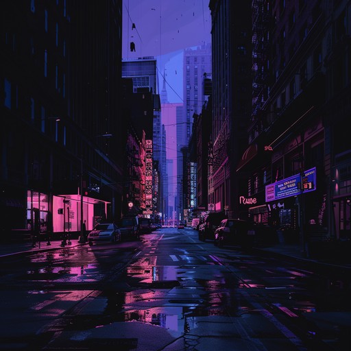 An edgy soundtrack blending gritty beats with raw synthesizer, creating a dark, industrial atmosphere that pulsates with intensity. This track is perfect for scenes requiring an unsettling yet powerful sound, reflecting a neon lit cityscape at night.