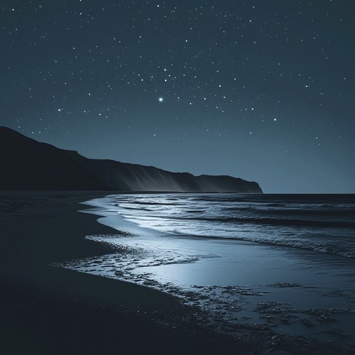 A soothing instrumental track that evokes the serene beauty of a midnight beach, where the gentle waves glisten under the starlight. The music flows with delicate, shimmering tones, creating a peaceful and relaxing atmosphere that captures the essence of a tranquil, starry night by the sea.