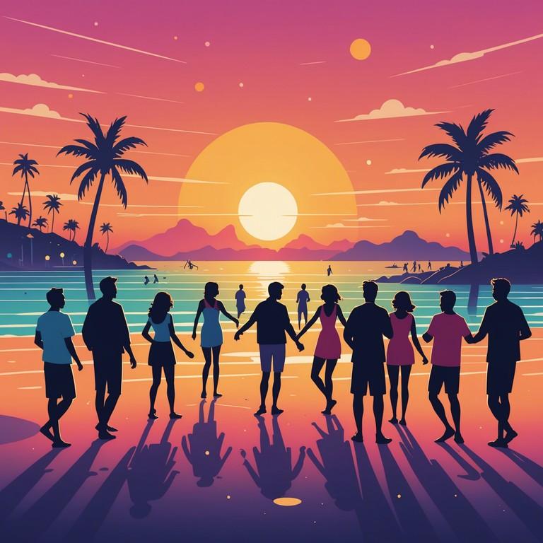 Imagine a soundtrack perfect for beach parties as the sun sets, with pulsating rhythms that encourage everyone to dance without inhibition. The melody captures the essence of summer evenings, blending energetic highs with smooth, relaxing lows to keep the party vibe alive.