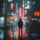 haunting synths echo through a dystopian neon lit metropolis