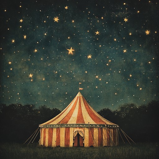 A fantastical piece inspired by the whimsical nature of a celestial circus, featuring dramatic melodies and theatrical flair. This track encapsulates the grandeur of cosmic spectacles, with twinkling harps, bold brass sections, and a sweeping cinematic soundscape that transports listeners to a star studded big top.