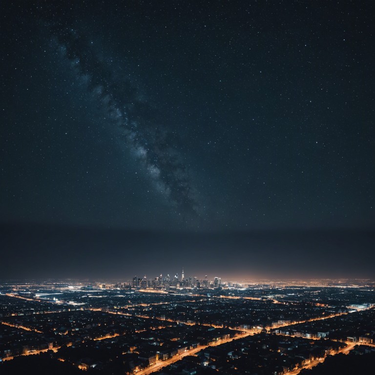 This track offers an exhilarating audio journey through the heart of a neon lit urban landscape, capturing the essence of night time energy and vibrant city life. The bass synthesizer drives the melody, perfectly complemented by layers of electronic effects that mimic the city's pulse.