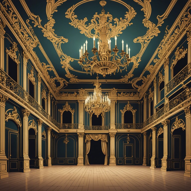 This piece radiates the elegance of the baroque era, structured around the resonant plucks of a harpsichord, weaving intricate harmonies that dance gracefully through a hall of mirrors, reflecting a time of opulence and artistry