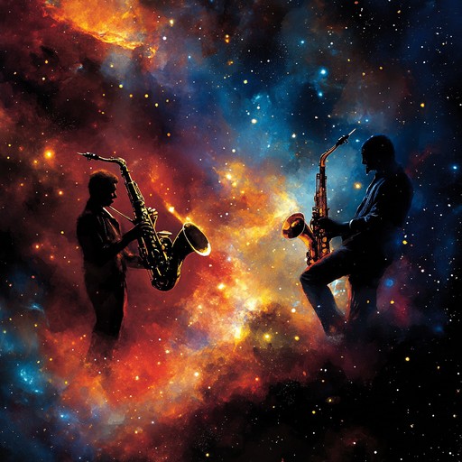 An entrancing fusion track melding the improvisational spirit of jazz with space age synthesizers and contemporary rhythms, crafting an auditory journey that propels listeners through an interstellar adventure. Deeply rooted bass lines and rhythmic drumming merge with celestial synths for an unforgettable experience.