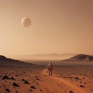 eerie melodies float over martian landscapes