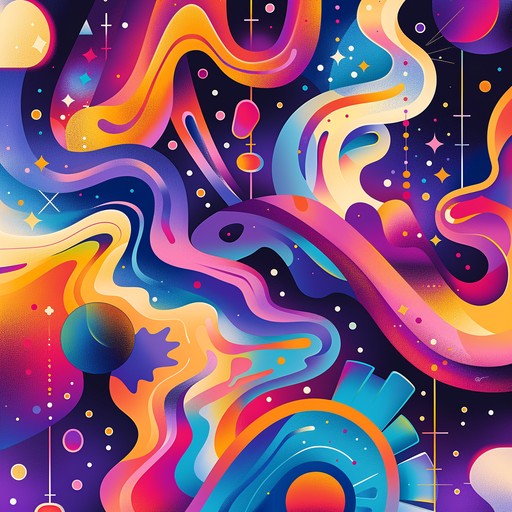 A dynamic, upbeat track that combines groovy funk rhythms and trippy psychedelic effects, leading listeners through an energetic and colorful cosmic adventure.