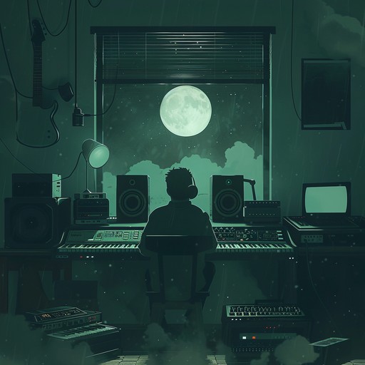 Deep, melancholic synths weave through a brooding soundscape, creating a reflective nighttime atmosphere that invites introspection. This darkwave composition perfectly balances ambient layers and contemplative melodies.