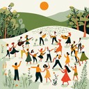 upbeat gypsy jazz capturing joyful summer gatherings in nature