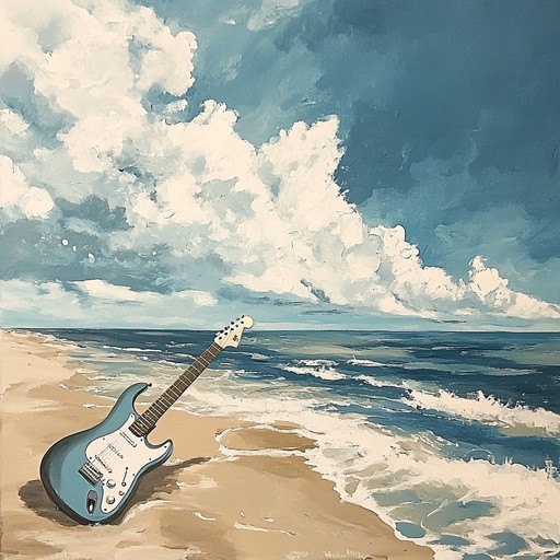 Heavy electric guitar riffs blend seamlessly with ambient and calming sounds creating a dynamic yet relaxing musical experience that tranquilly invigorates the listener.