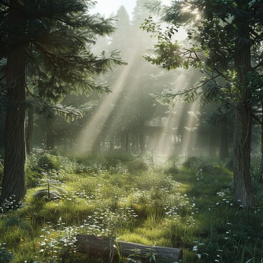 Immerse yourself in the sounds of a serene forest morning. Gentle piano notes blend with ambient cinematic undertones, capturing the tranquility of sunrays filtering through the trees. Birds softly chirp in the background, creating an atmosphere of pure peacefulness.