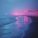 serene melancholy under neon lit dreamy skies