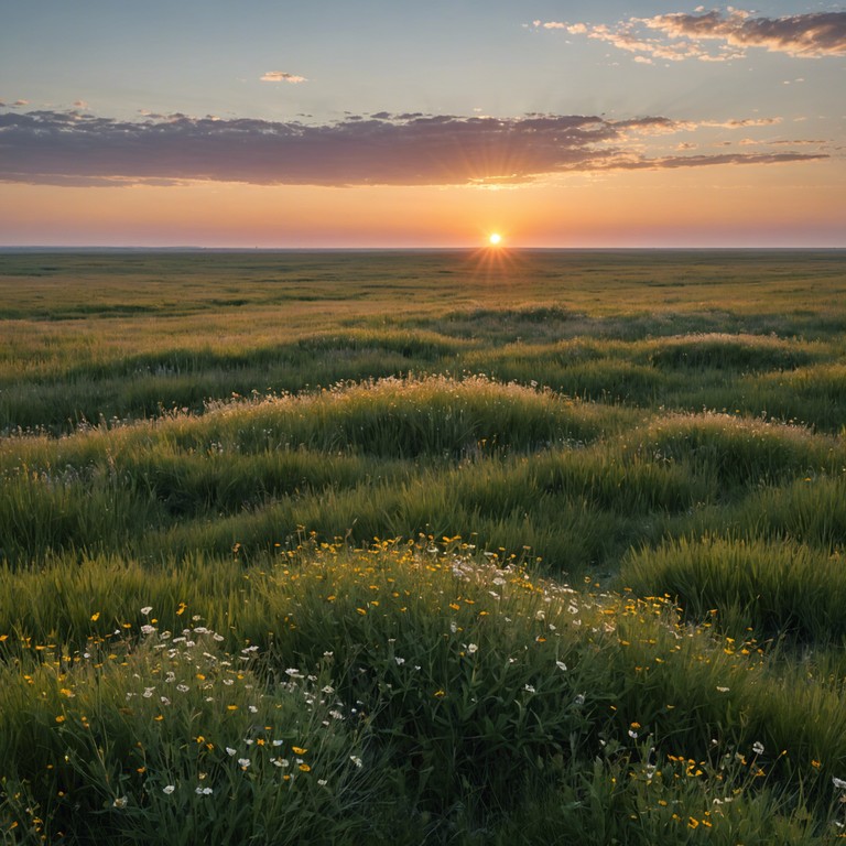 This track captures the serene and vast beauty of american prairies at dawn. The music slowly builds, reflecting the rising sun illuminating the expansive fields under a big sky. Using traditional instruments, the composition intertwines a sense of nostalgia with contemporary minimalism, evoking feelings of freedom and introspection. The track’s progression mirrors the gentle awakening of nature, offering listeners a musical journey through iconic american vistas.