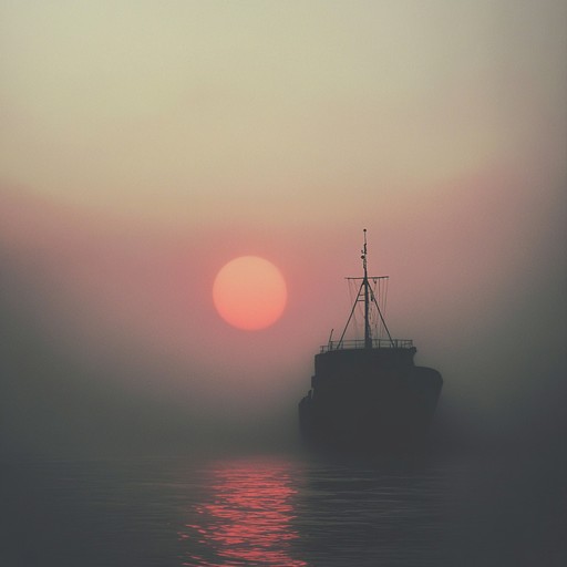 An instrumental track combining gentle ambient soundscapes with hints of russian naval history, evoking the silent echoes of ships gliding through the tranquil sea.