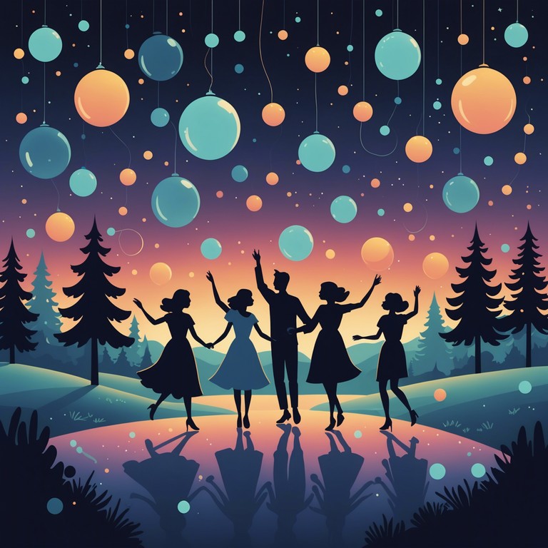 A quirky and playful music track that brings forth an image of fun and dancing under a starlit sky, featuring the lively sounds of a xylophone combined with upbeat electronic music elements. Pulsating rhythms lead the adventure through a vibrant and magical night filled with laughter and dance.