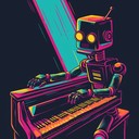 a soulful, novelty tune featuring quirky robotic sounds