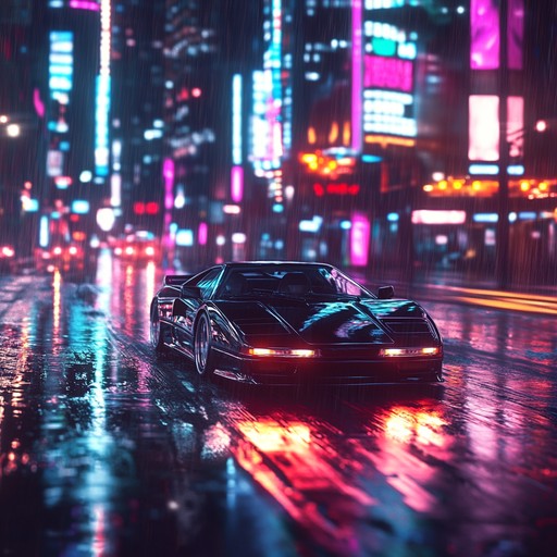 An adrenaline pumping instrumental capturing the essence of 80s neon lit cityscapes, featuring driving basslines, soaring synth leads, and pulsating drum machines.