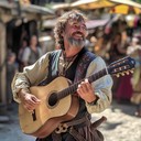 vivid medieval tale with rapid, rhythmic strumming