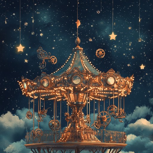 A lighthearted instrumental piece that fuses mechanical clockwork noises with whimsical, playful melodies, creating an enchanting and unusual soundscape that evokes the charm of a steampunk fairground.