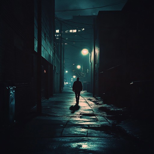 A haunting instrumental rap combining dark beats and eerie melodies to create an unsettling atmosphere of wandering alone through desolate urban landscapes after midnight