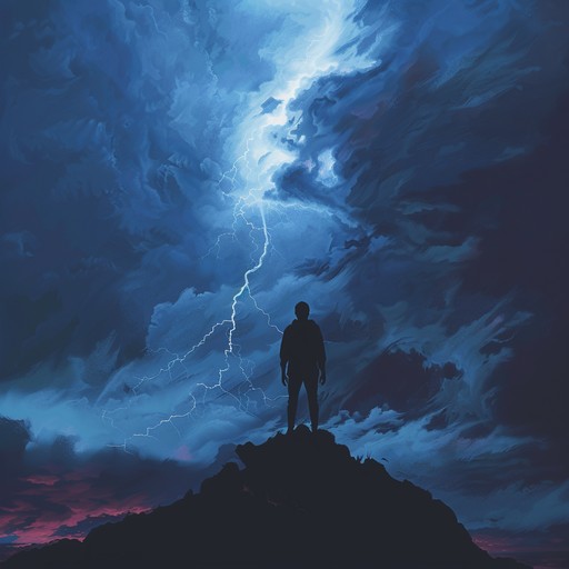 This track is meant to capture the essence of a brewing storm, combining intense electric guitar solos with a steady drumbeat that builds up tension, mimicking the eerie calm before a storm. The track then transitions into a powerful, energetic explosion of sounds, reflecting the storm’s peak, before gradually tapering into a light drizzle of notes.