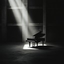 haunting piano melody echoes sorrow throughout an empty room.