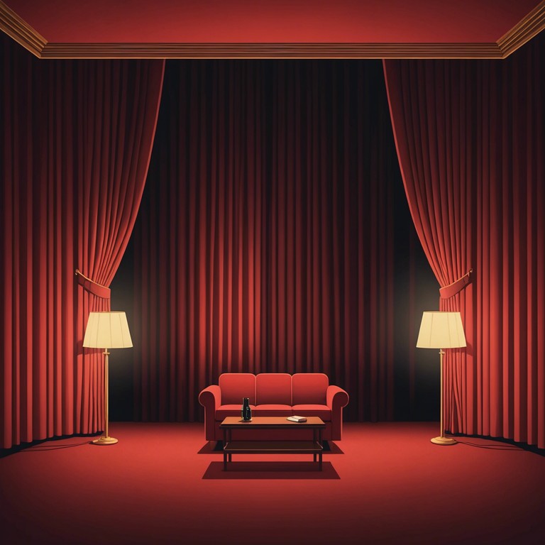 In a dimly lit theater, where the soft murmur of gathered spectators blends with the anticipative silence, an instrumental composition named midnight velvet curtains unfolds. The piece captures the essence of dramatic tension and sensual atmosphere, orchestrated with deep, resonant tones and slow building melodies, ideal for a night of theater or an introspective evening.