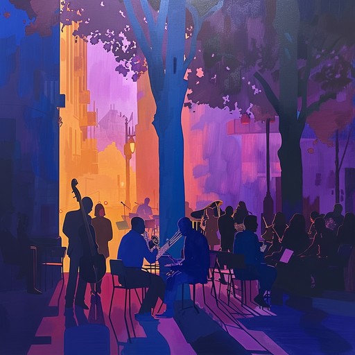 Imagine the scene of a bustling city square at twilight, turned into a spontaneous dance floor. The music is groovy and slightly tipsy, with just enough funk to make the passerby want to sway. The main instrument driving the mood will be an electric bass, layered with light percussive elements to keep it upbeat but relaxed. This ambient, festive track captures the essence of city nightlife with an inviting, carefree atmosphere.