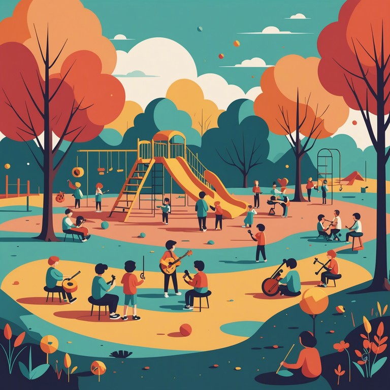 Imagine a playground where every swing and slide produces a unique funky beat. This track embodies a lighthearted jam session among seasoned musicians playing with the exuberance of children at play. A perfect blend of sophisticated rhythms and spontaneous bursts of playful melodies.