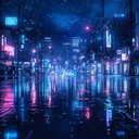 chill cyberpunk instrumental evoking serene neon lit cityscape