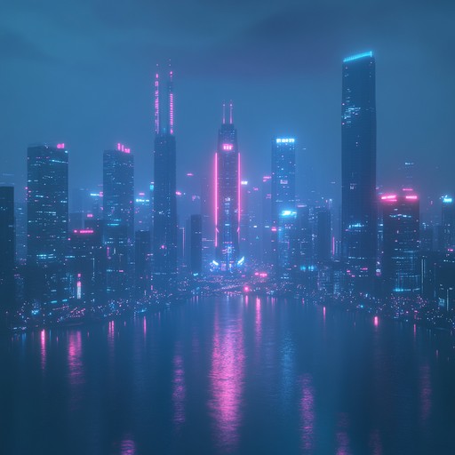 Experience tranquil cyberpunk vibes through ambient electronic textures and soft beats that create a futuristic and relaxing atmosphere.