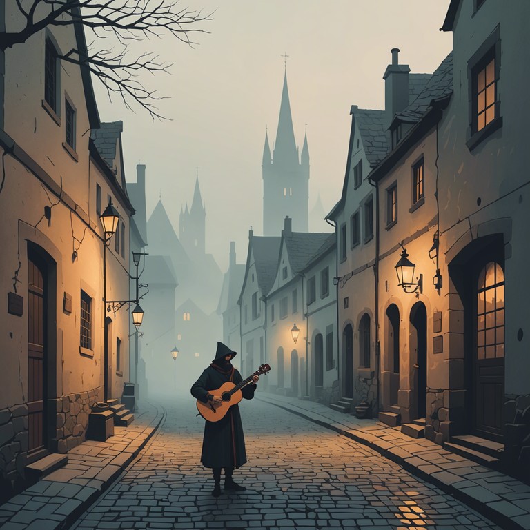 This composition conveys the enigmatic and somber tales of an ancient troubadour, lost in time but resurrected through the deep, echoing tones of a lute. The music, while minimal, is ripe with a haunting ambiance, evoking images of deserted medieval streets shrouded in mist and mystery.