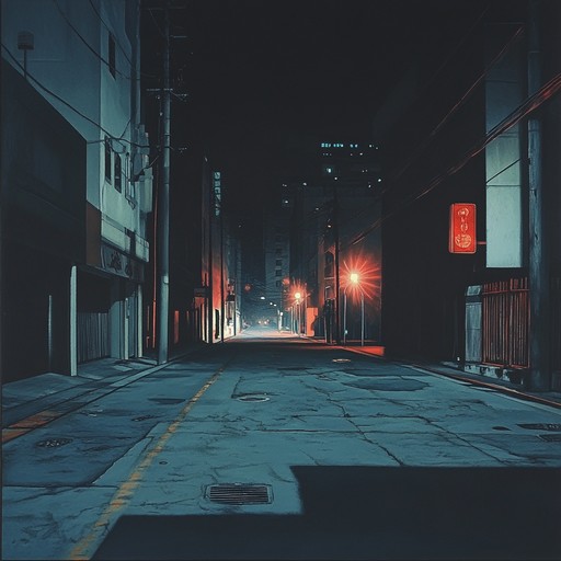 An atmospheric instrumental techno piece that evokes the feeling of wandering through deserted city streets at night, with eerie synths and deep bass lines building tension and mystery.