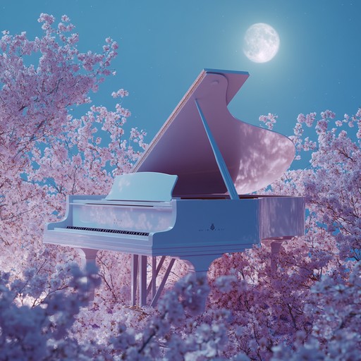 An elegant k pop instrumental featuring flowing piano melodies and soft strings, weaving together to create a serenade of grace and beauty. The composition gently unfolds, offering a tranquil and emotionally uplifting experience.