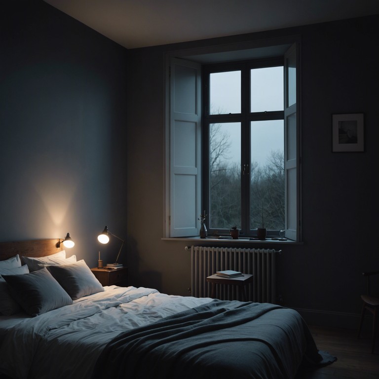 A track that captures the intimate essence of night time reflection, blending subtle acoustic guitar layers with gentle electronic elements to evoke a sense of quiet introspection. Ideal for moments of solitude or contemplation.