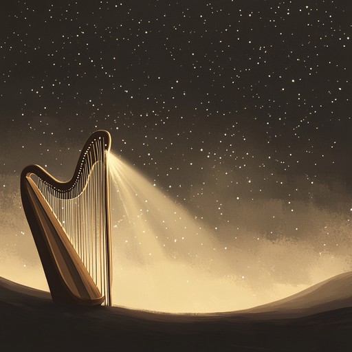 An instrumental piece featuring gentle harp tones that reflect the calm and peaceful ambiance of a quiet night under the stars, ideal for relaxation and introspection.