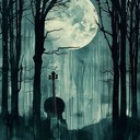 echoing violin melodies under ancient moonlit forest canopy.