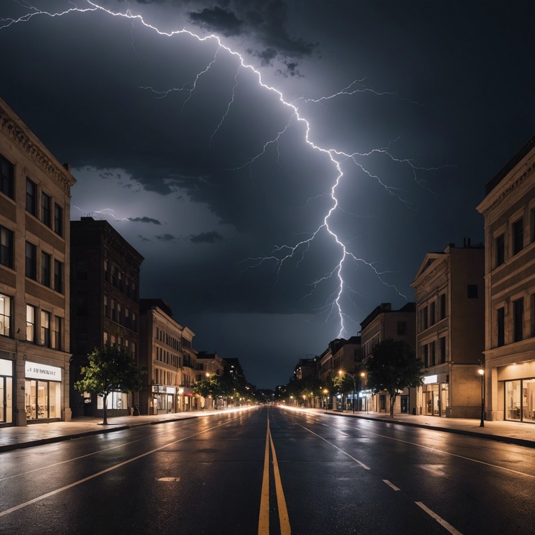 Echoes in the storm tells the story of an apocalyptic storm sweeping through towering skyscrapers and echoing in the vast, abandoned spaces of a once thriving metropolis. This musical journey paints a vivid picture of nature's overpowering force meeting human desolation.