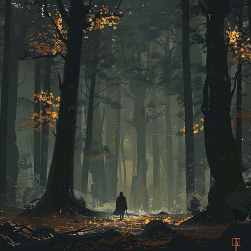 An evocative blend of ambient and asian inspired strings, creating a soundscape that captures the essence of loneliness and reflection in a serene, timeless forest. The gentle progression and light percussion invite listeners into a peaceful yet emotionally deep experience