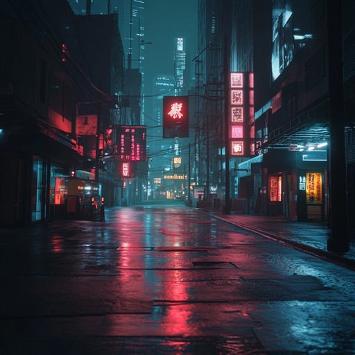 Experience the poignant echoes of solitude in an abandoned neon lit cityscape, where futuristic synths and haunting basslines intertwine in a heartfelt melody. The track evolves from sparse beginnings to an emotionally charged crescendo, encapsulating the loneliness and introspection of a desolate urban vision.