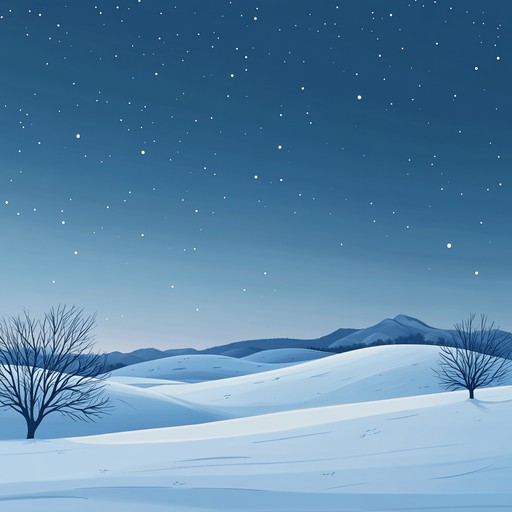 On a crisp winter's night, as snow gently falls and the quiet earth whispers, a melodious harmony reflects the serene beauty of a starlit christmas eve. The music captures the essence of peace and the twinkling of distant stars in a sky of profound silence.