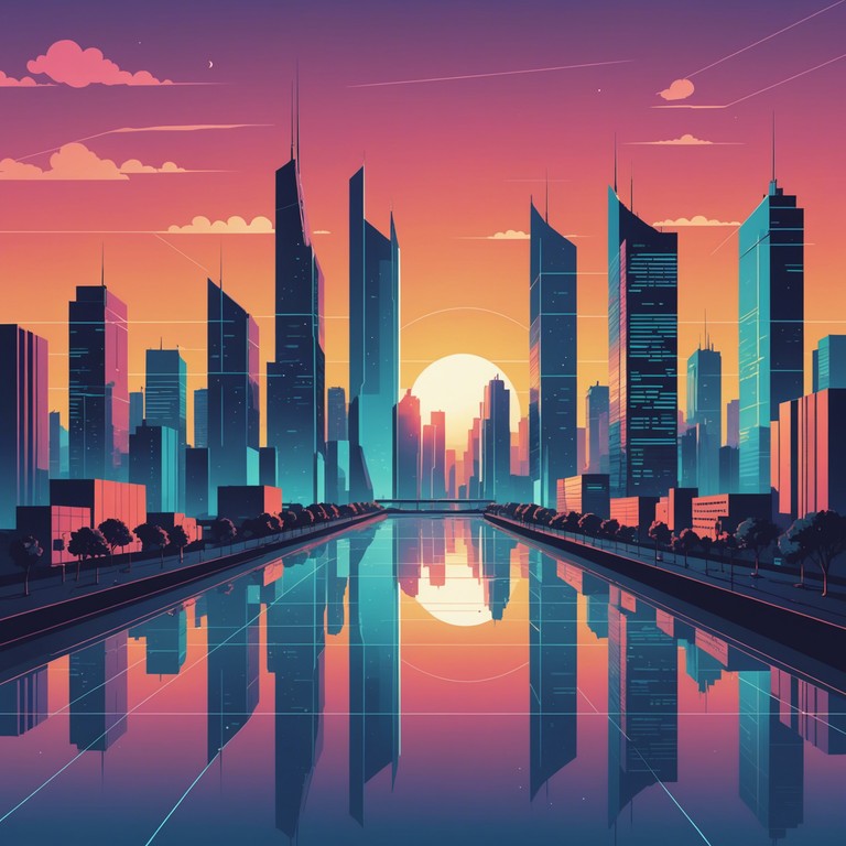 This alternate version carries the same energy but emphasizes the thrill and heart racing aspect of futuristic cities illuminated by neon. Emphasizing the dynamic pace of life amidst the towering skyscrapers and the digital age.