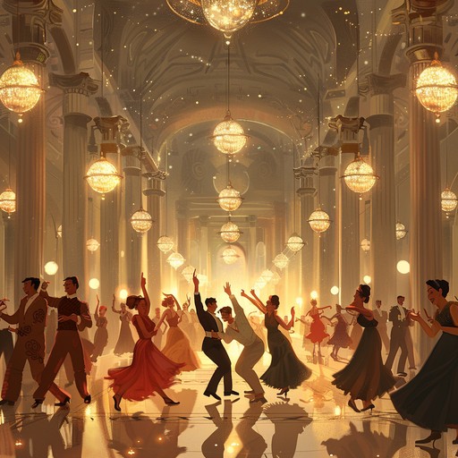 In this vibrant instrumental track, a swing band revives the festive atmosphere of a roaring 1920s midnight ball. The lively brass section leads the ensemble, infusing the song with a palpable sense of joy and anticipation, perfect for any celebratory occasion.