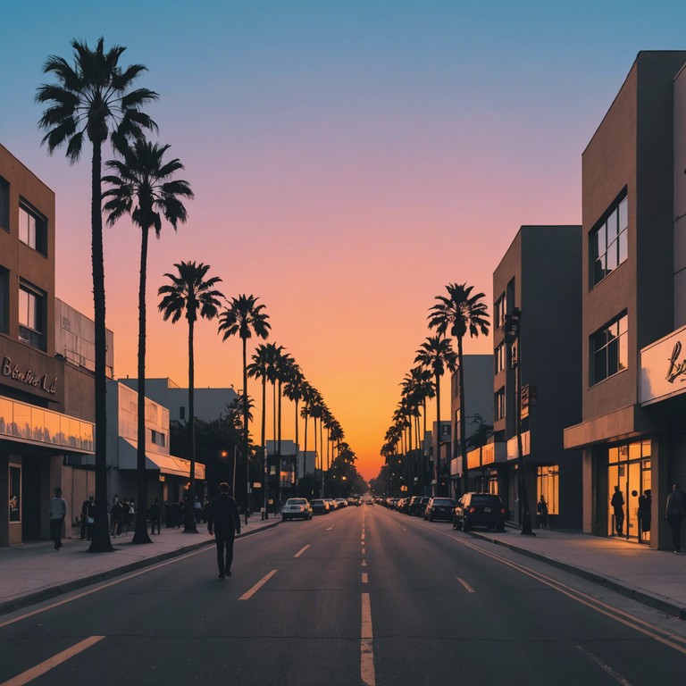 This instrumental evokes the golden age of the 1950s with a gentle, flowing melody that captures the essence of a serene stroll down sunset boulevard during a picturesque sunset. The music features a warm saxophone lead that embodies the era's charm and elegance, complemented by a soft rhythm section that adds a touch of romance and nostalgia.