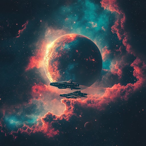 A grand instrumental piece that blends sweeping orchestral arrangements with ethereal tones, capturing the essence of an epic voyage through the cosmos to mysterious and otherworldly realms.