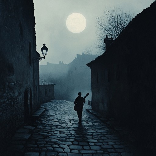 An instrumental bossa nova composition weaving haunting melodies through the stillness of night, evoking the solitude and mystery of empty, moonlit streets.