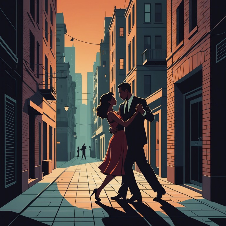 A modern twist on the traditional tango, blending urban soundscapes with passionate tango rhythms to create a soundtrack for city nights filled with mystery and allure. The song captures the heartbeat of the city, infusing tango's seductive moves with the edgy energy of urban life. Perfect for evoking scenes of nocturnal adventures and clandestine encounters.