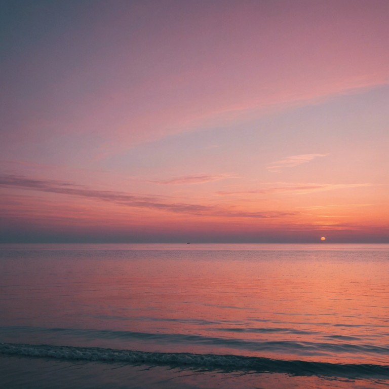 Imagine a peaceful sunset over the ocean, the sky painted in hues of orange and pink, while gentle, danceable beats fill the air, blending seamlessly with soft, serene melodies designed to relax and uplift the spirit.