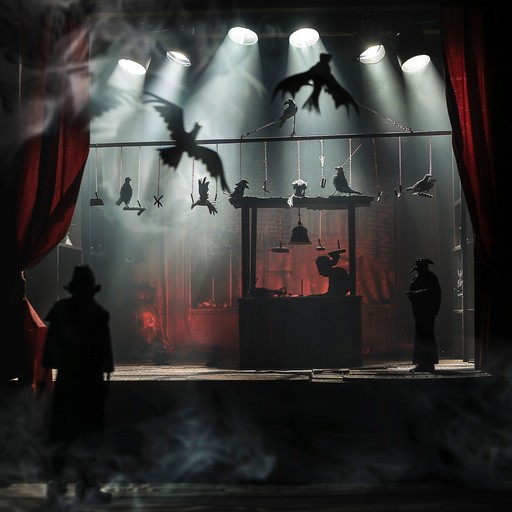 Experience a haunting ballad that transports you into a shadowy puppet show. Envision marionettes performing a dark ballet, driven by spine tingling orchestration that heightens the tension and theatricality of the scene. It’s a compelling blend of sinister drama and suspense, sure to leave a lasting impression.